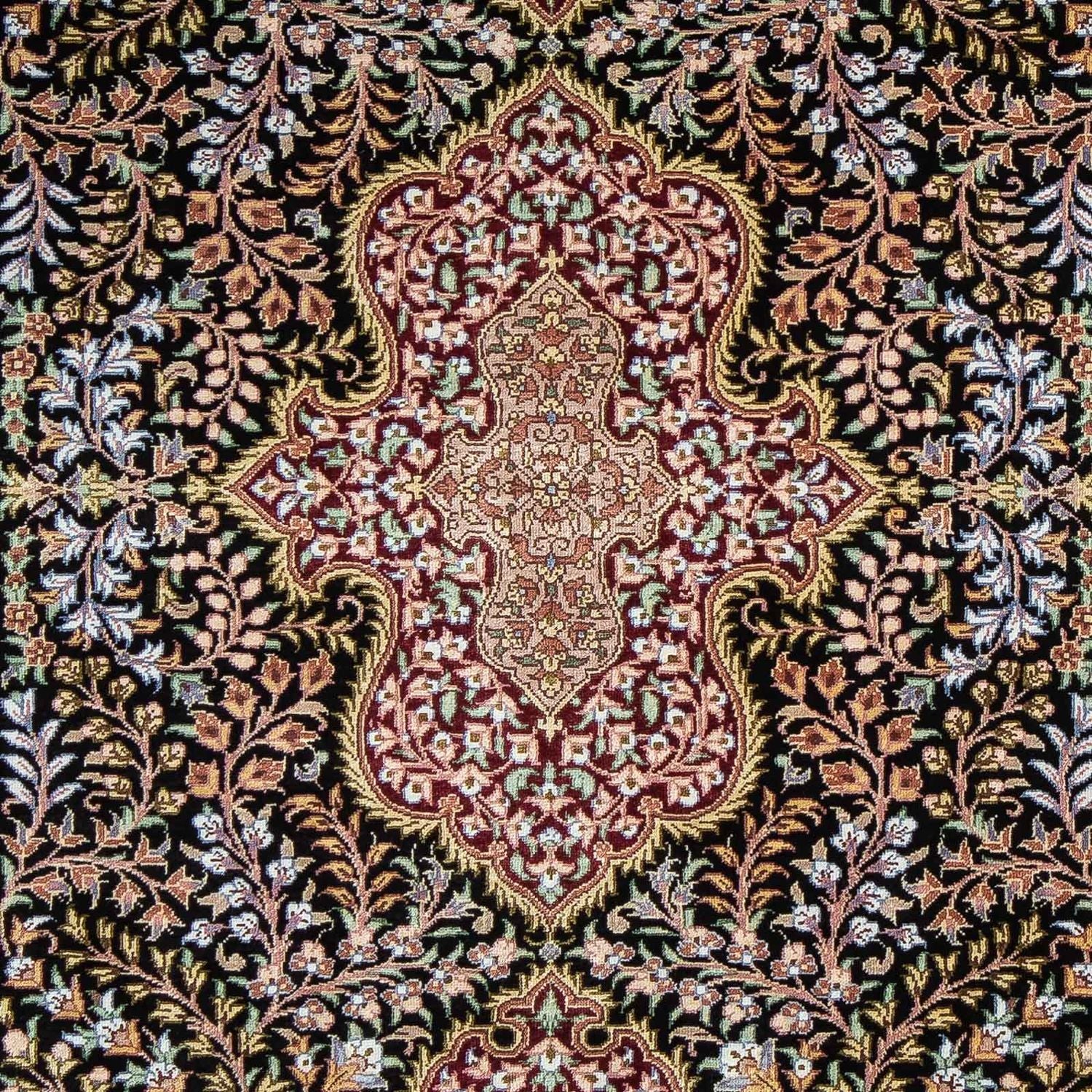 Tapis persan - Ghom - 86 x 60 cm - bleu foncé