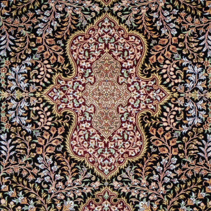 Tapis persan - Ghom - 86 x 60 cm - bleu foncé