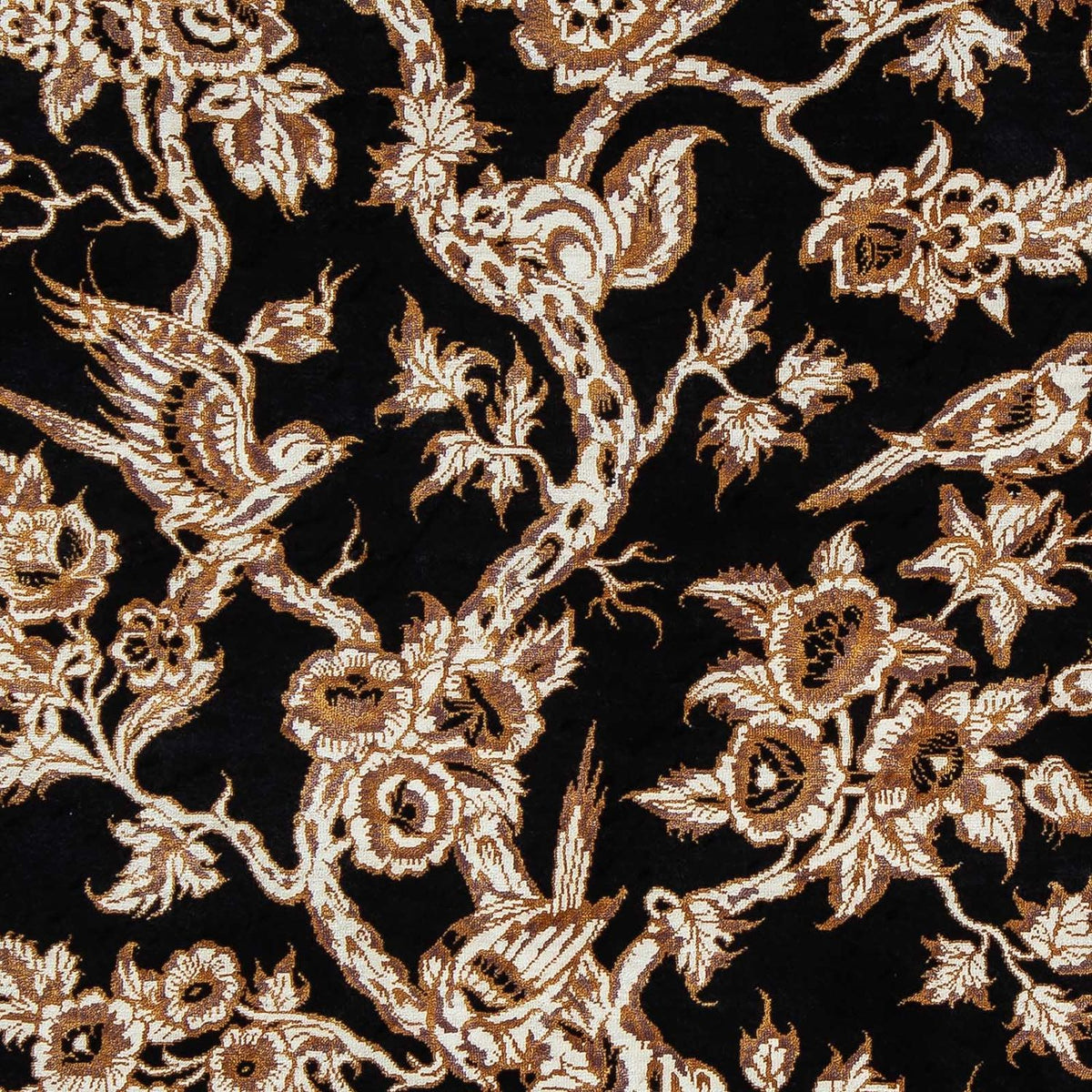 Tapis persan - Ghom - 92 x 58 cm - bleu foncé