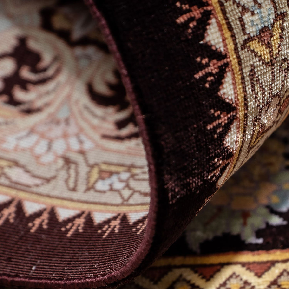 Tapis persan - Ghom - 90 x 61 cm - bleu foncé