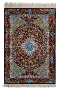 Tapis persan - Ghom - 90 x 61 cm - multicolore