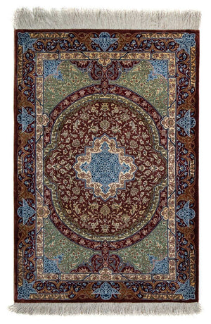 Tapis persan - Ghom - 90 x 61 cm - multicolore