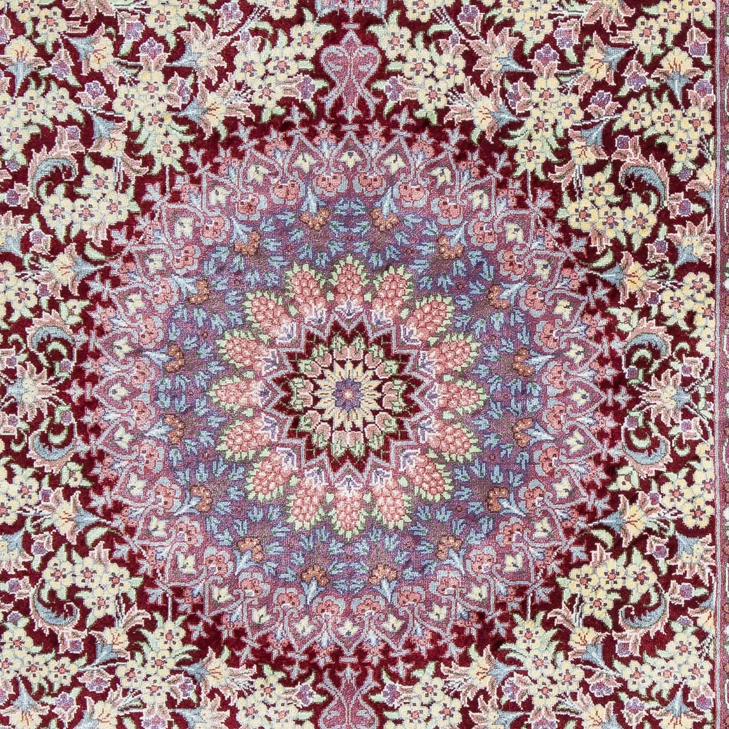 Tapis persan - Ghom - 101 x 59 cm - rouge foncé