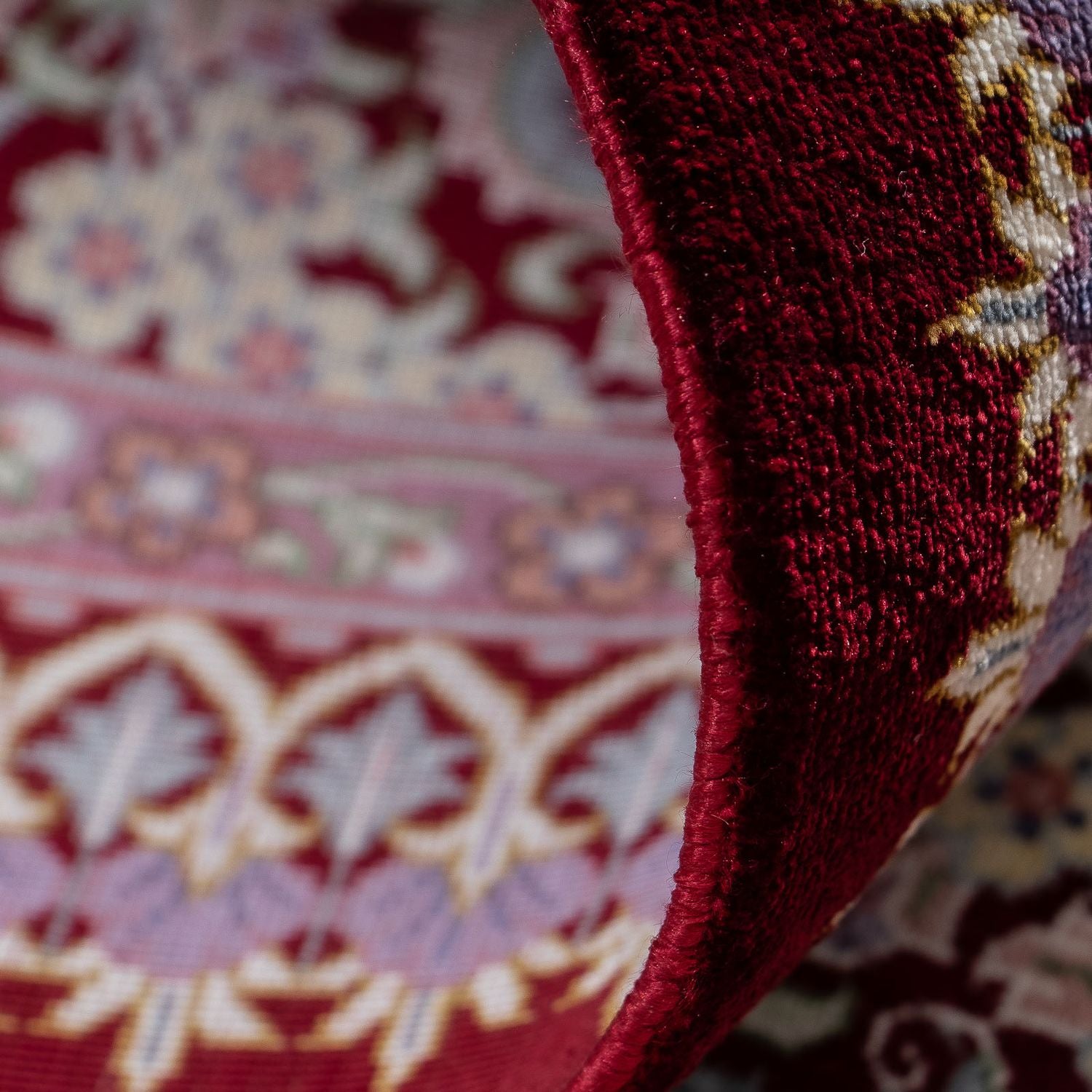 Tapis persan - Ghom - 101 x 59 cm - rouge foncé
