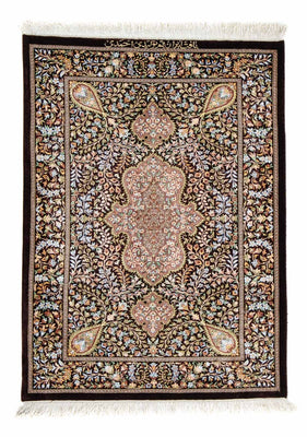 Tapis persan - Ghom - 91 x 61 cm - bleu foncé