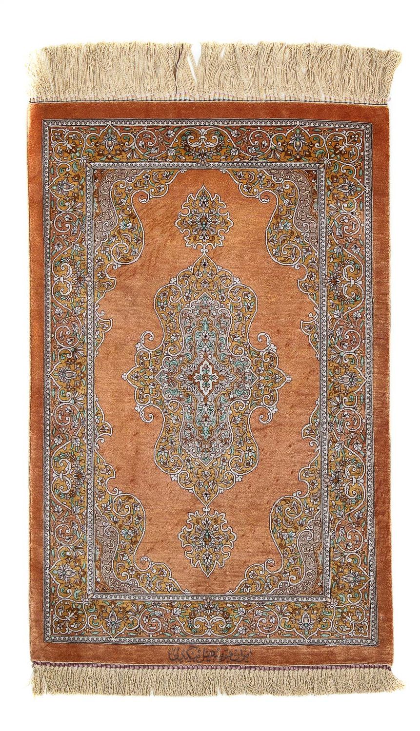 Tapis persan - Ghom - 96 x 59 cm - marron