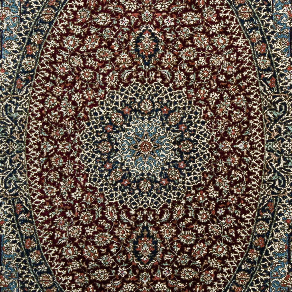 Tapis persan - Ghom - 89 x 59 cm - bleu foncé