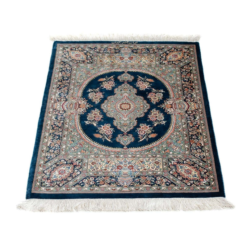 Tapis persan - Ghom - 91 x 62 cm - bleu foncé