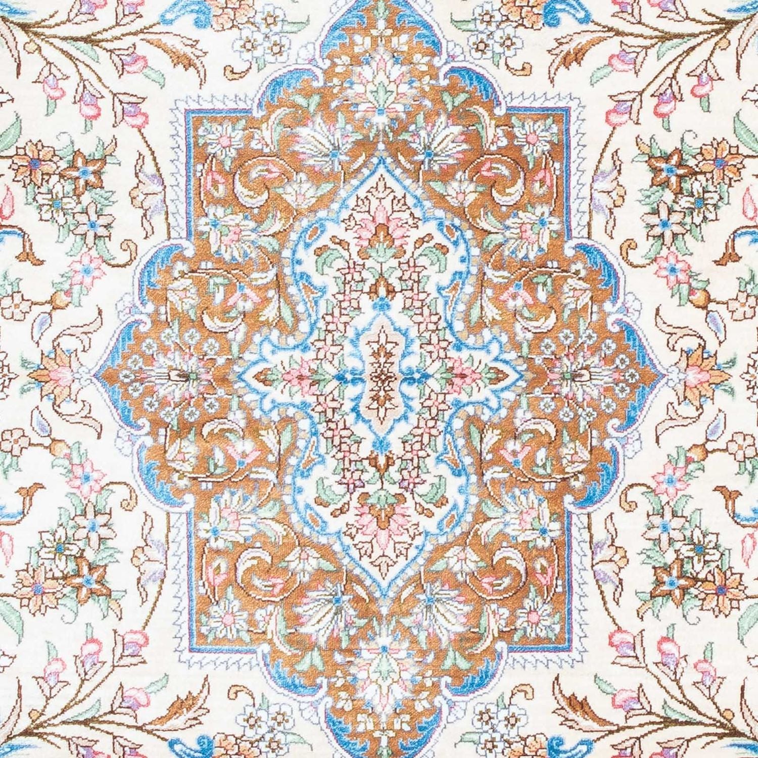 Tapis persan - Ghom - 124 x 79 cm - beige