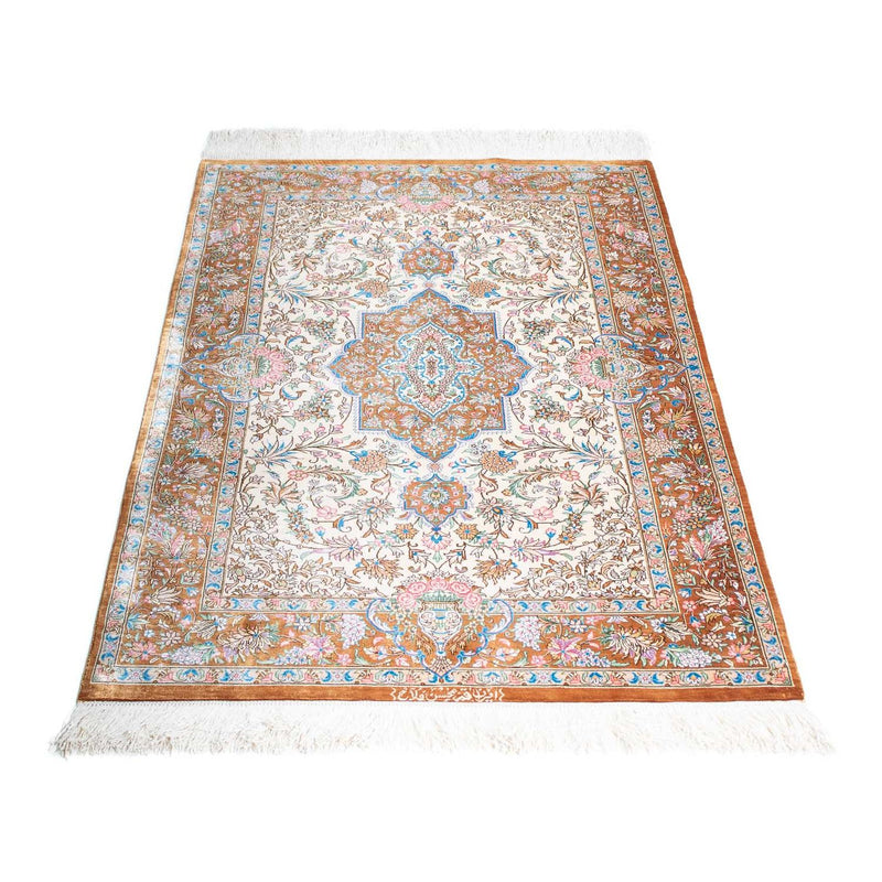 Tapis persan - Ghom - 124 x 79 cm - beige