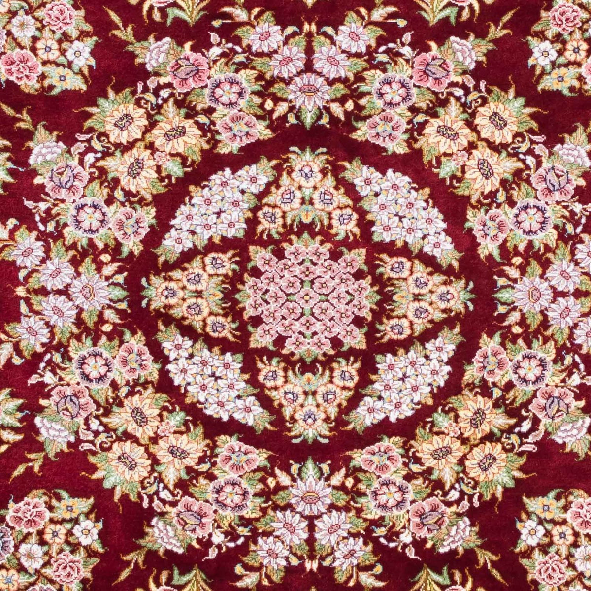 Tapis persan - Ghom - 122 x 85 cm - rouge foncé