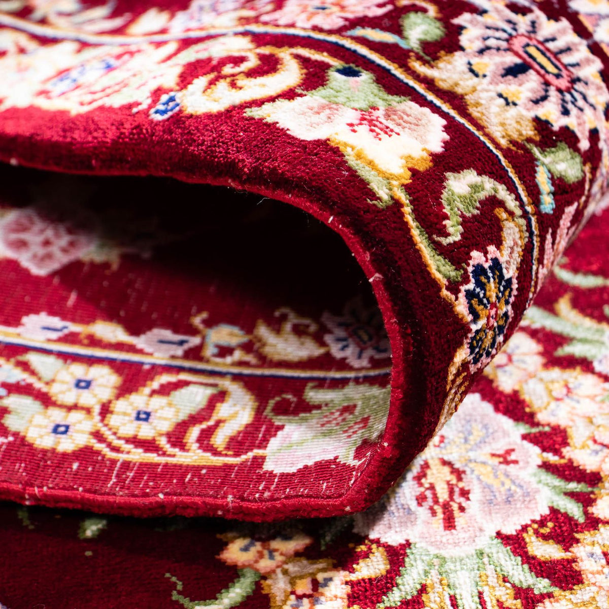 Tapis persan - Ghom - 122 x 85 cm - rouge foncé