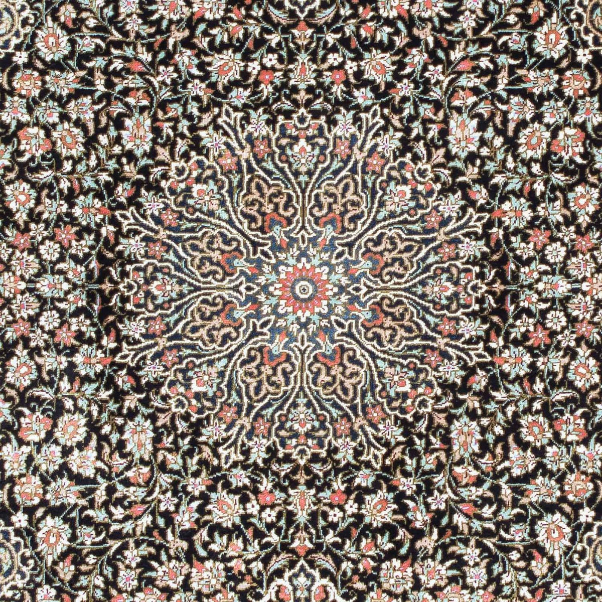 Tapis persan - Ghom - 119 x 79 cm - bleu foncé