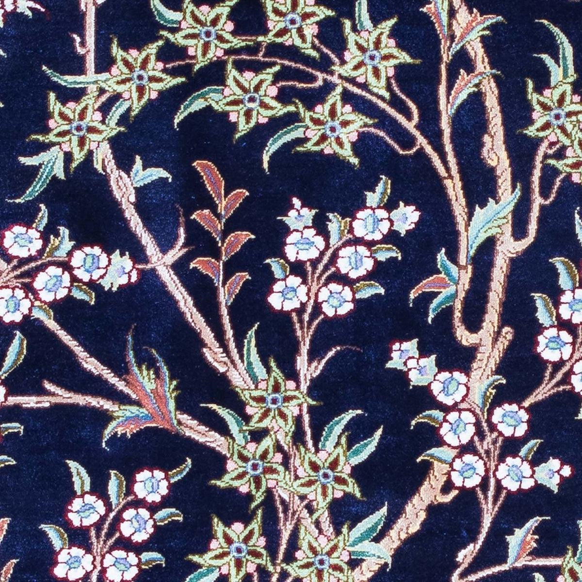 Tapis persan - Ghom - 119 x 80 cm - bleu foncé