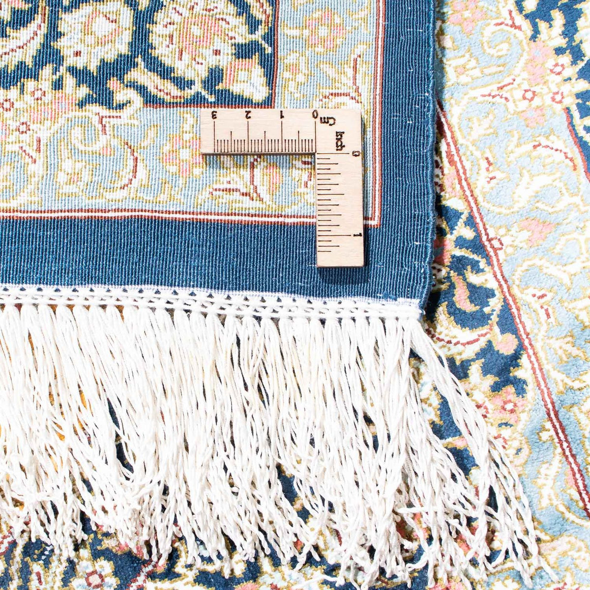 Tapis persan - Ghom - 118 x 78 cm - bleu clair