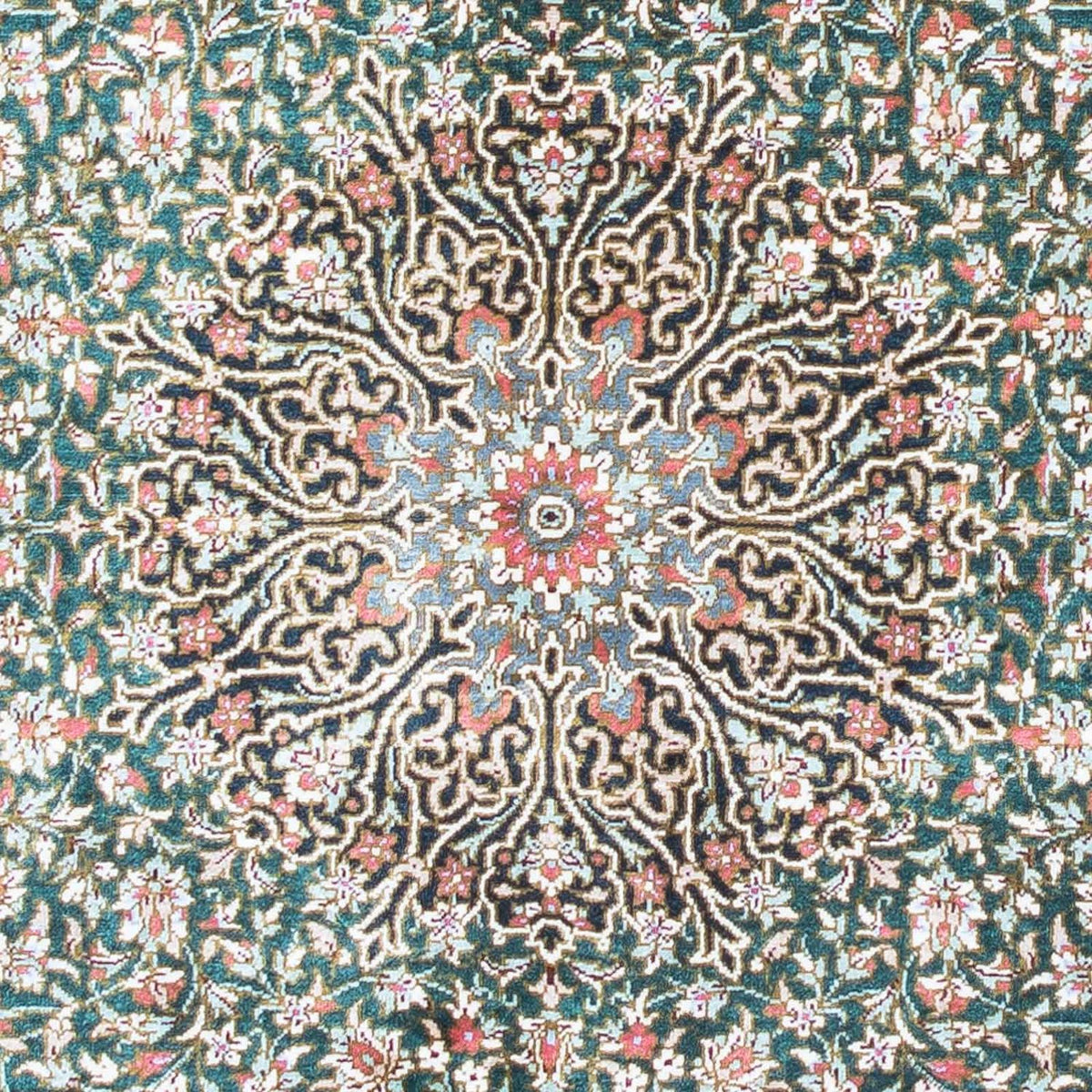 Tapis persan - Ghom - 119 x 77 cm - bleu foncé