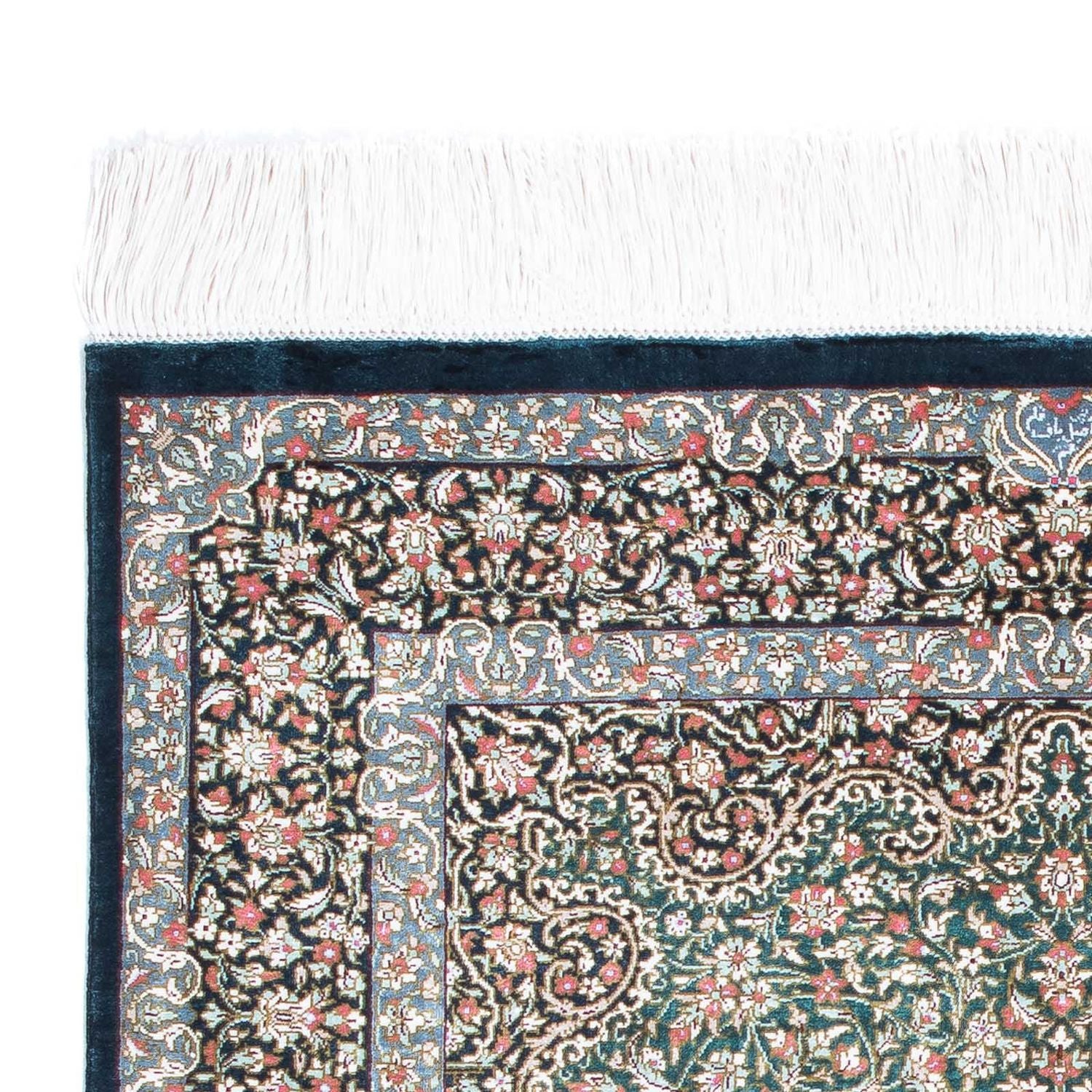 Tapis persan - Ghom - 119 x 77 cm - bleu foncé