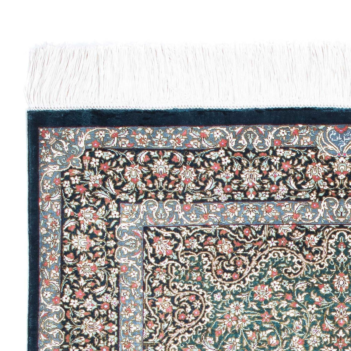 Tapis persan - Ghom - 119 x 77 cm - bleu foncé