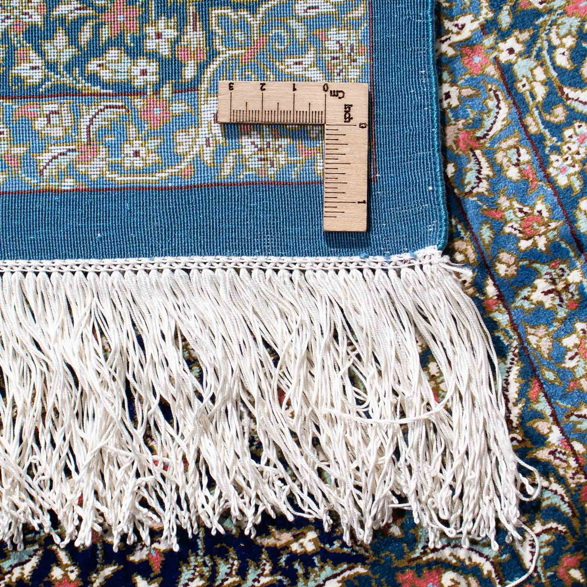 Tapis persan - Ghom - 121 x 78 cm - bleu foncé