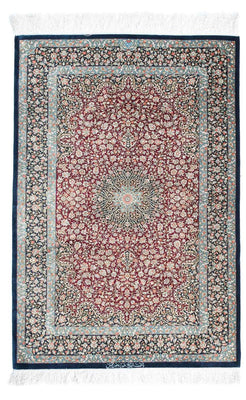 Tapis persan - Ghom - 116 x 78 cm - bleu foncé