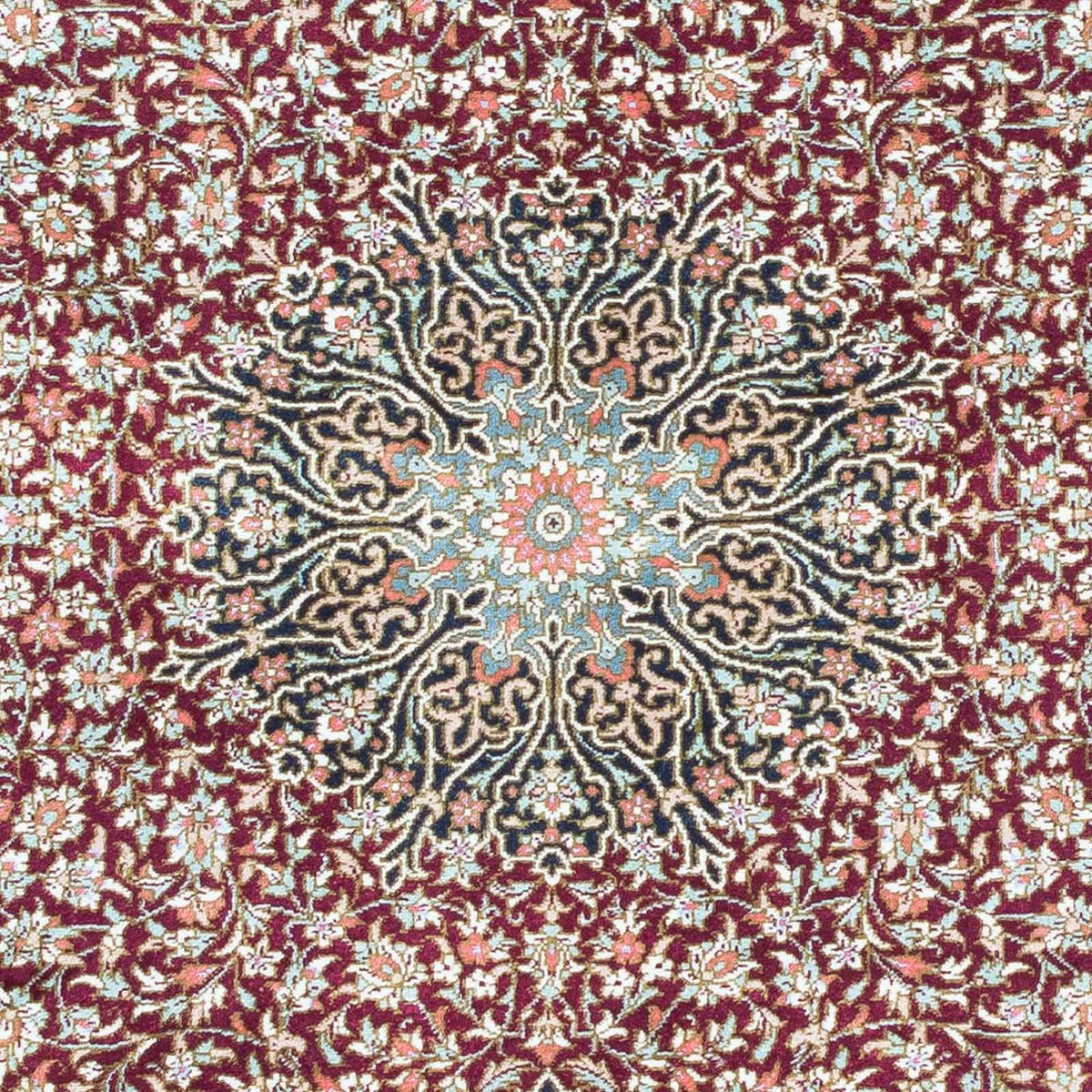 Tapis persan - Ghom - 116 x 78 cm - bleu foncé