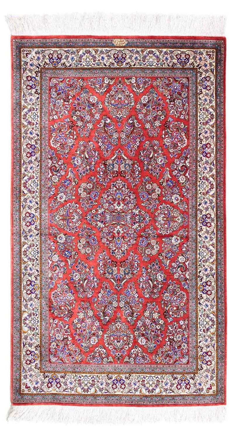 Tapis persan - Ghom - 134 x 77 cm - rouge