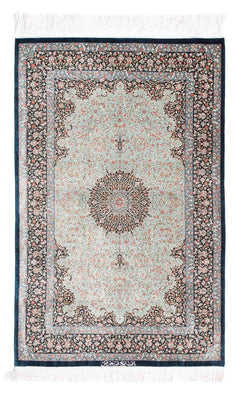 Tapis persan - Ghom - 121 x 77 cm - bleu foncé