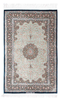 Tapis persan - Ghom - 121 x 77 cm - bleu foncé