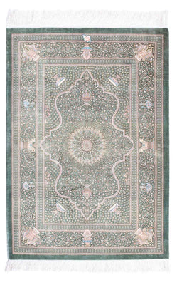 Tapis persan - Ghom - 120 x 83 cm - gris clair