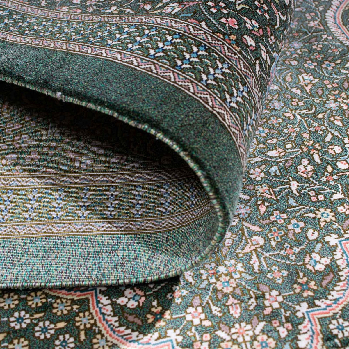 Tapis persan - Ghom - 120 x 83 cm - gris clair