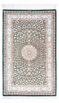 Tapis persan - Ghom - 128 x 83 cm - vert