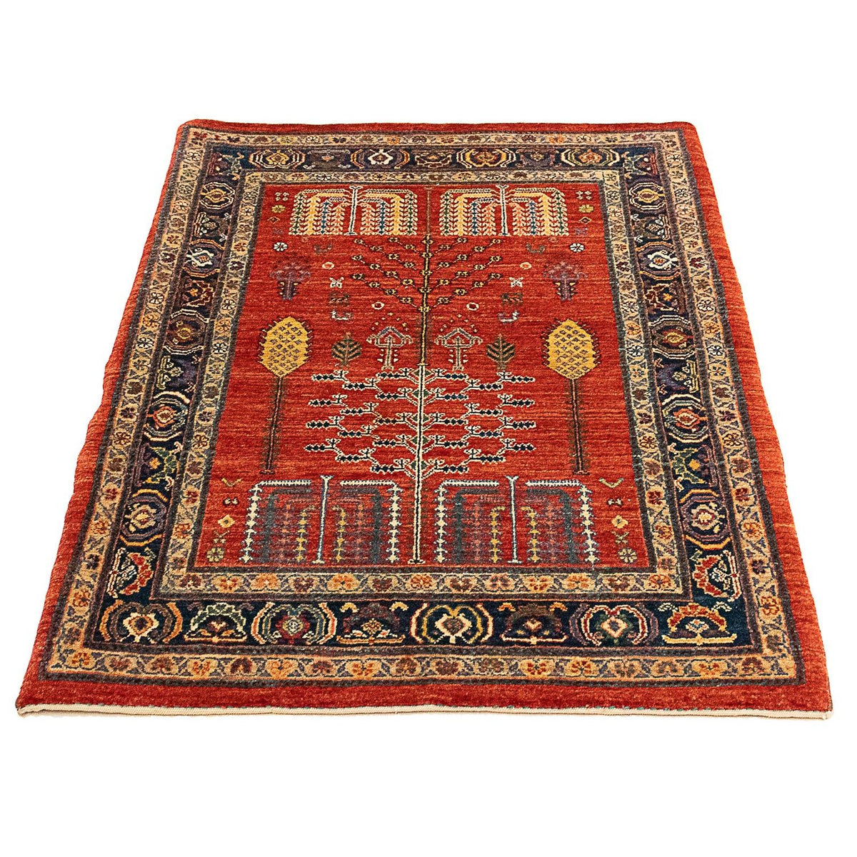 Tapis Gabbeh - Persan Kashkuli - 120 x 85 cm - rouge foncé