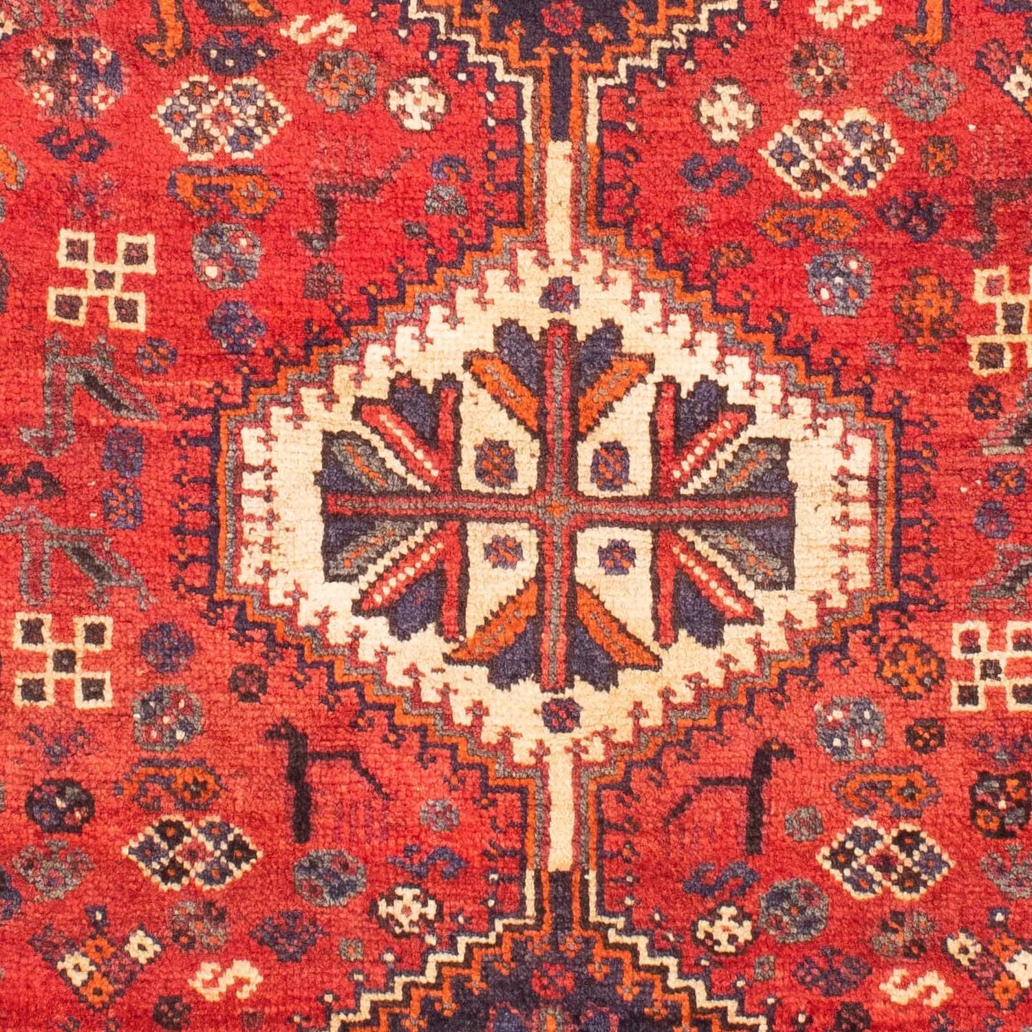Tapis persan - Nomadic - 157 x 122 cm - rouge foncé