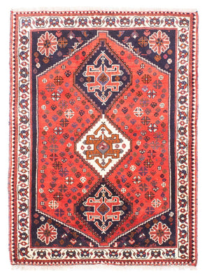 Tapis persan - Nomadic - 159 x 121 cm - rouge foncé