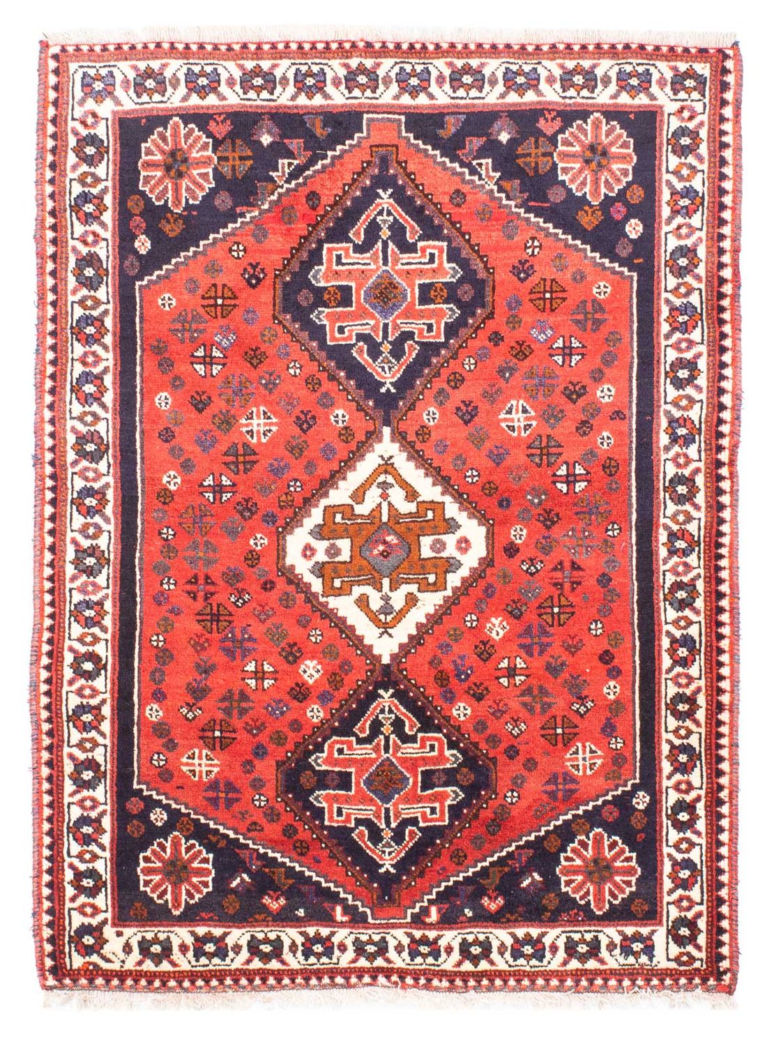 Tapis persan - Nomadic - 159 x 121 cm - rouge foncé