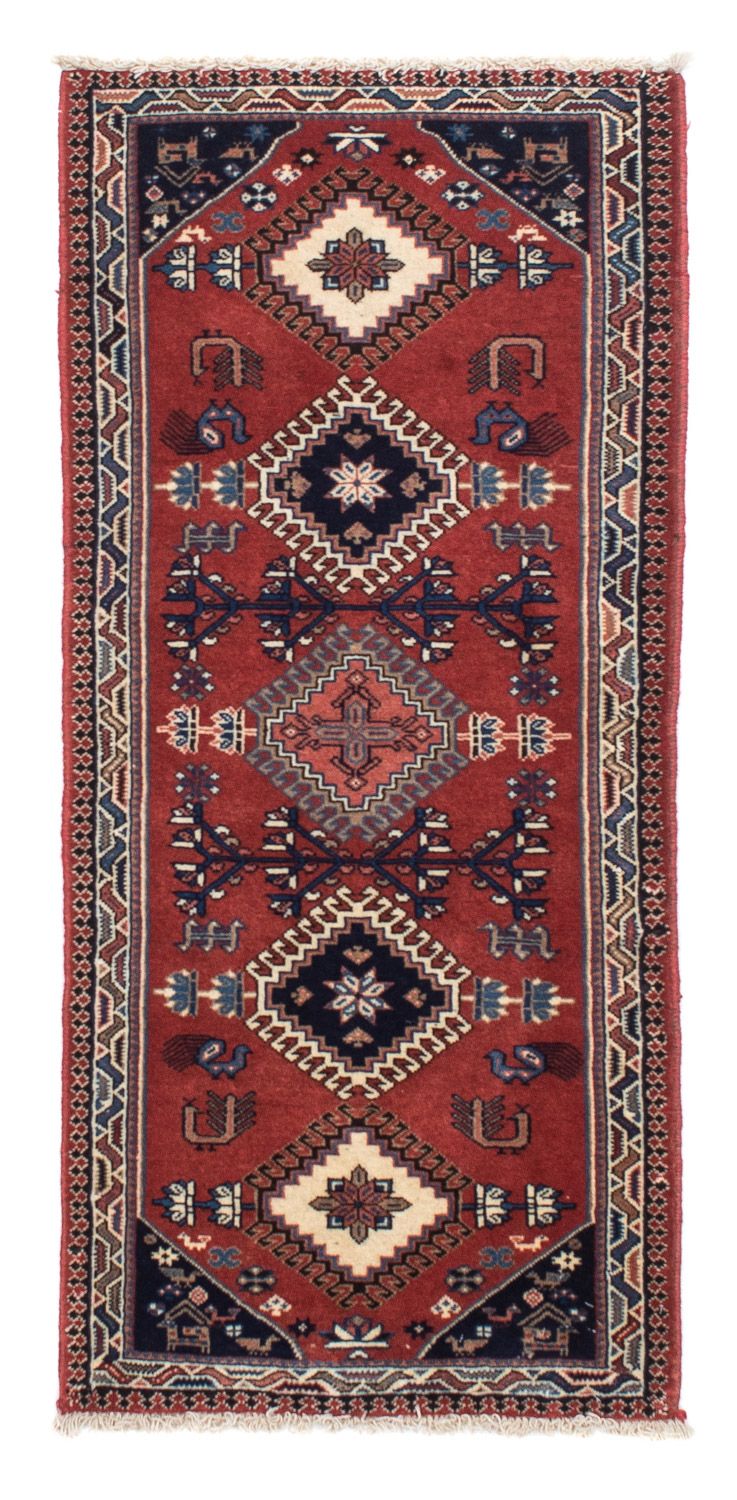Tapis de couloir Tapis persan - Nomadic - 148 x 59 cm - rouge foncé