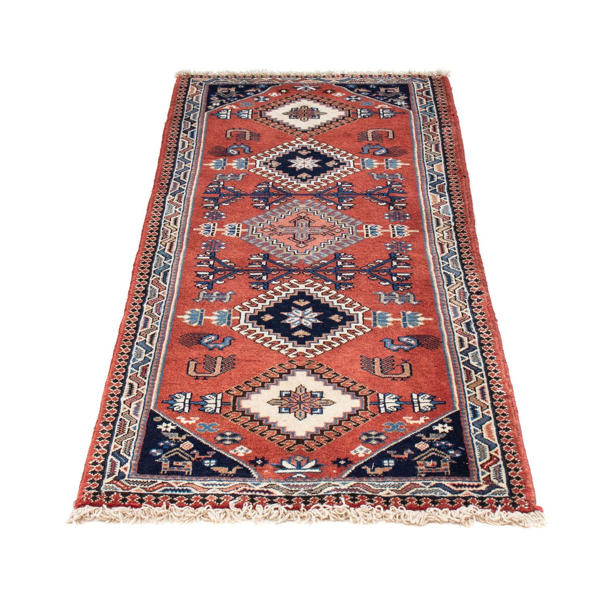 Tapis de couloir Tapis persan - Nomadic - 148 x 59 cm - rouge foncé