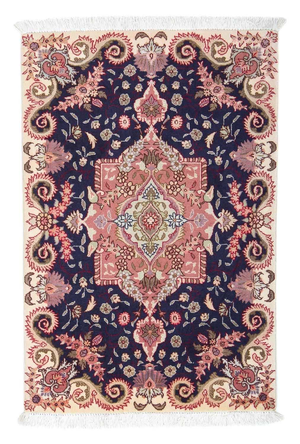 Tapis persan - Tabriz - Royal - 90 x 60 cm - bleu foncé