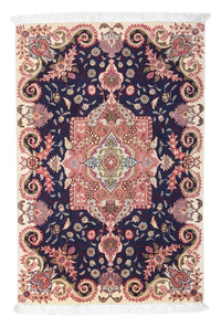 Tapis persan - Tabriz - Royal - 90 x 60 cm - bleu foncé