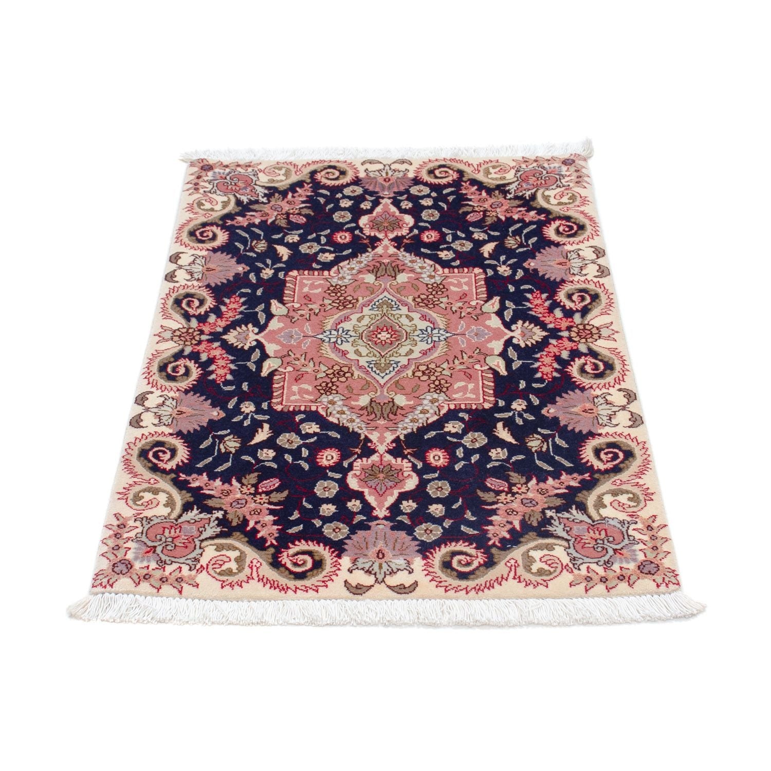Tapis persan - Tabriz - Royal - 90 x 60 cm - bleu foncé