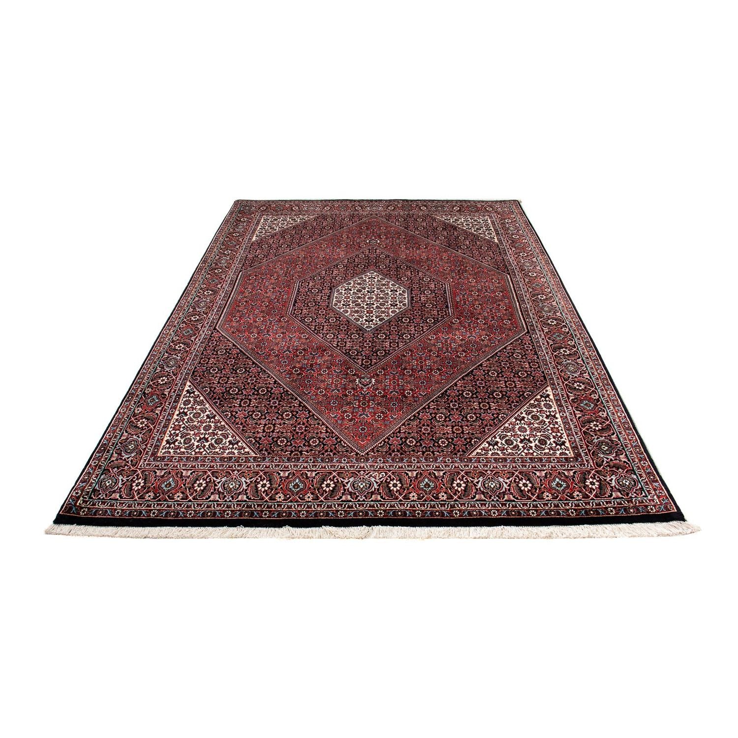 Tapis persan - Bidjar - 241 x 170 cm - rouge foncé