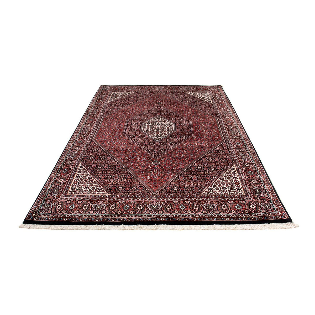 Tapis persan - Bidjar - 241 x 170 cm - rouge foncé
