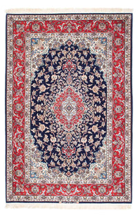 Tapis persan - Isfahan - Premium - 197 x 130 cm - bleu foncé