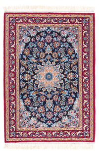 Tapis persan - Isfahan - Premium - 104 x 72 cm - bleu foncé