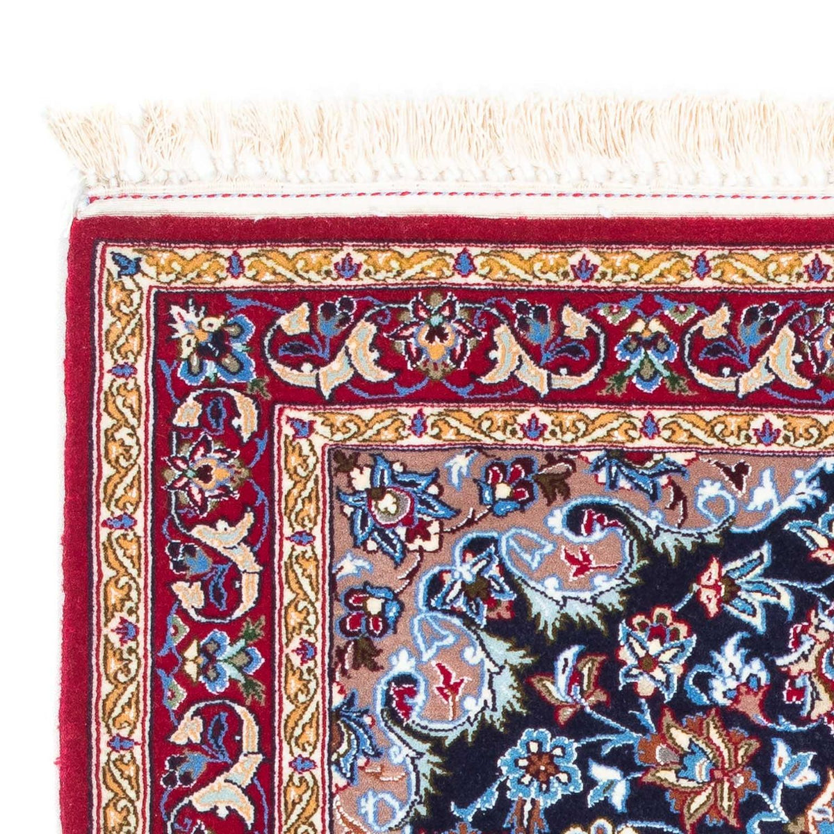 Tapis persan - Isfahan - Premium - 104 x 72 cm - bleu foncé
