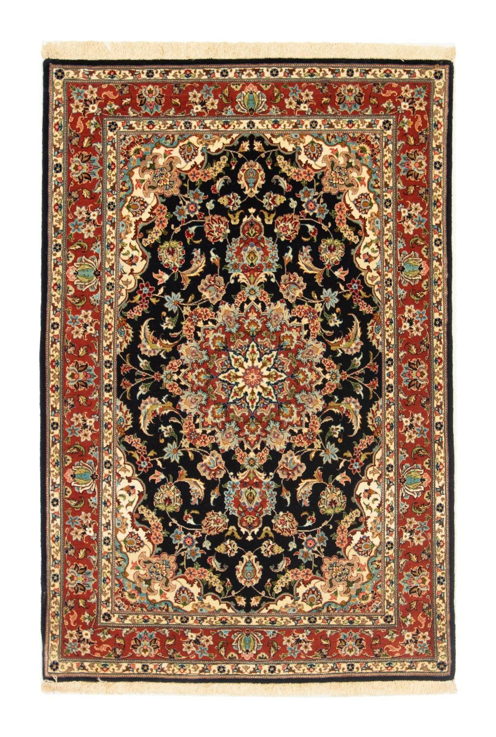 Tapis persan - Ghom - 152 x 103 cm - noir