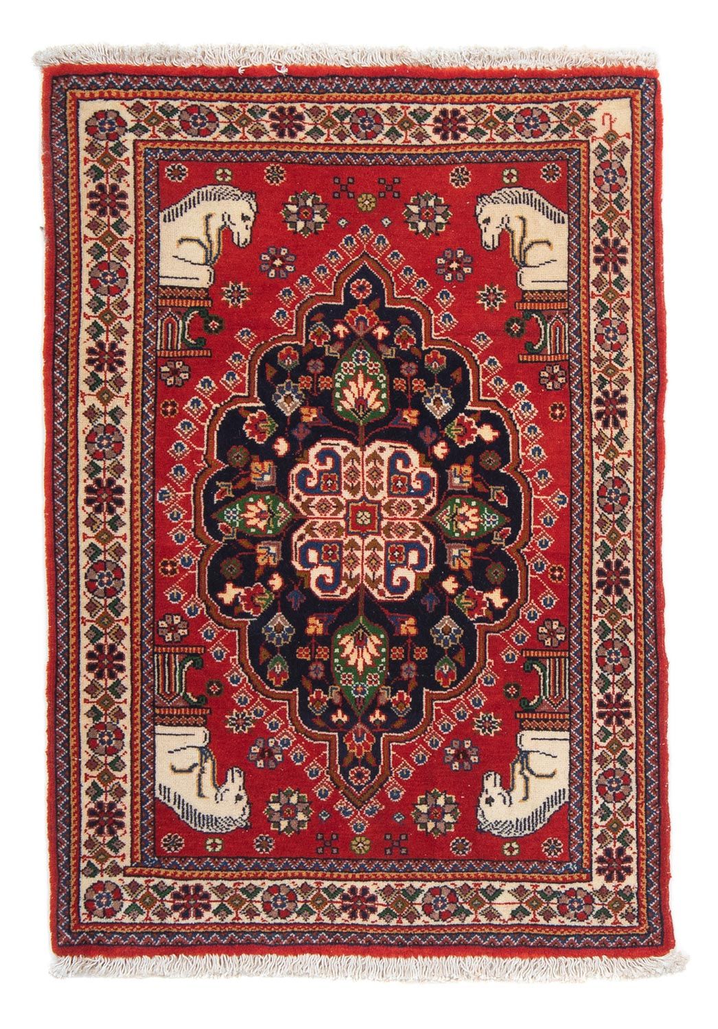 Tapis Gabbeh - Persan Kashkuli - 88 x 61 cm - rouge