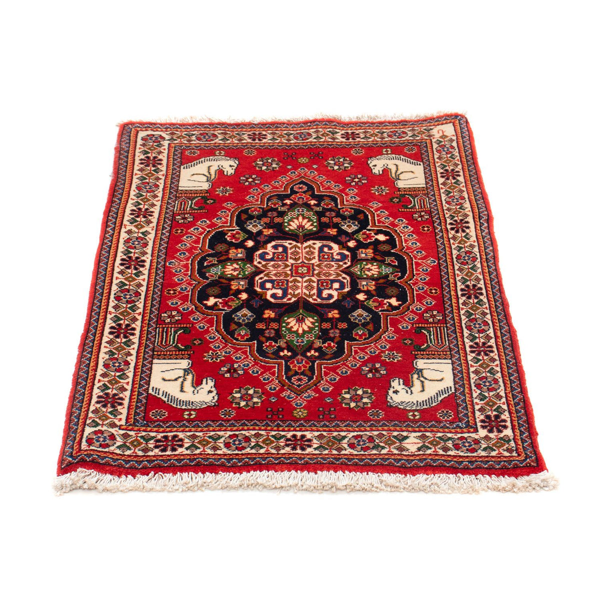 Tapis Gabbeh - Persan Kashkuli - 88 x 61 cm - rouge