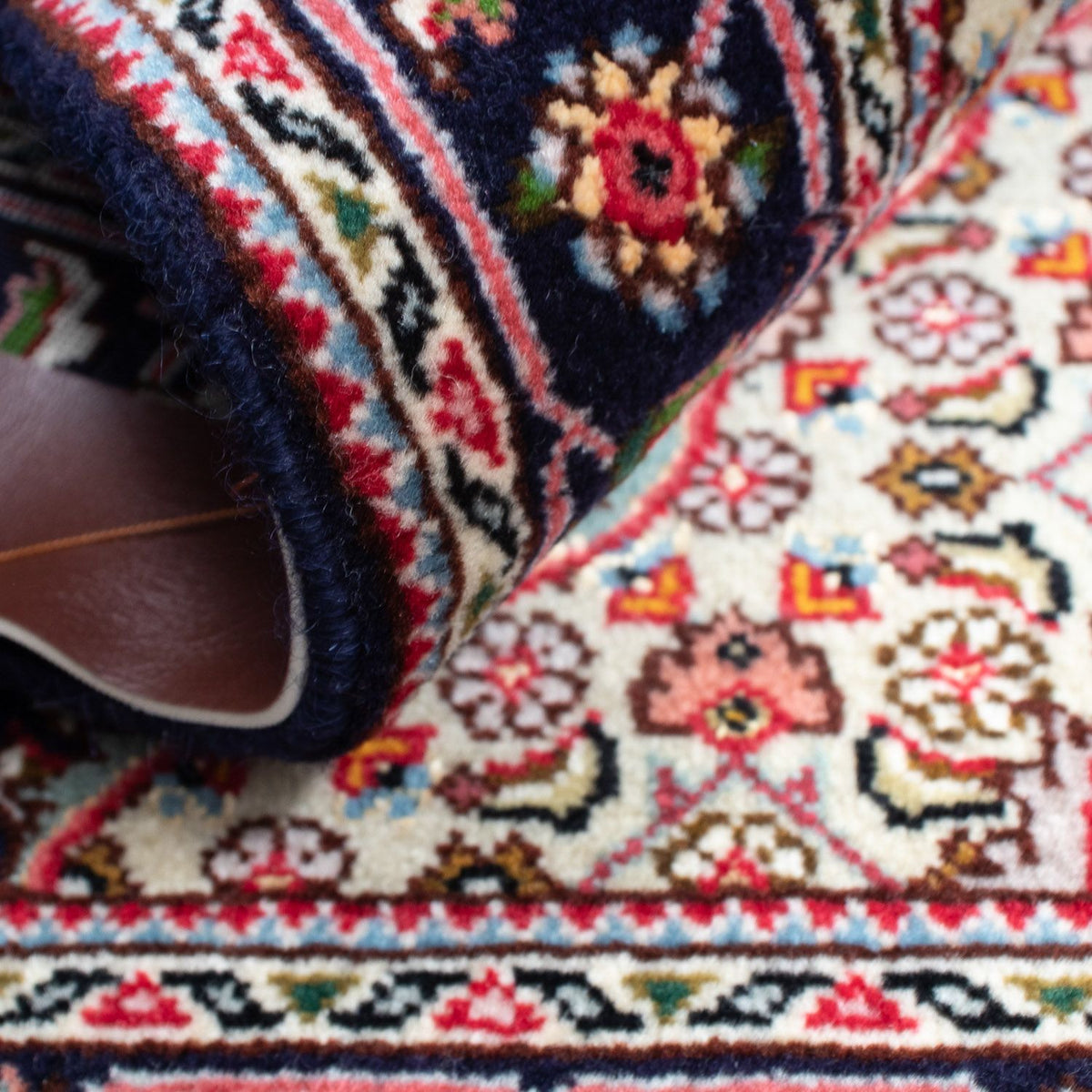 Tapis persan - Tabriz - Royal - 90 x 60 cm - bleu foncé