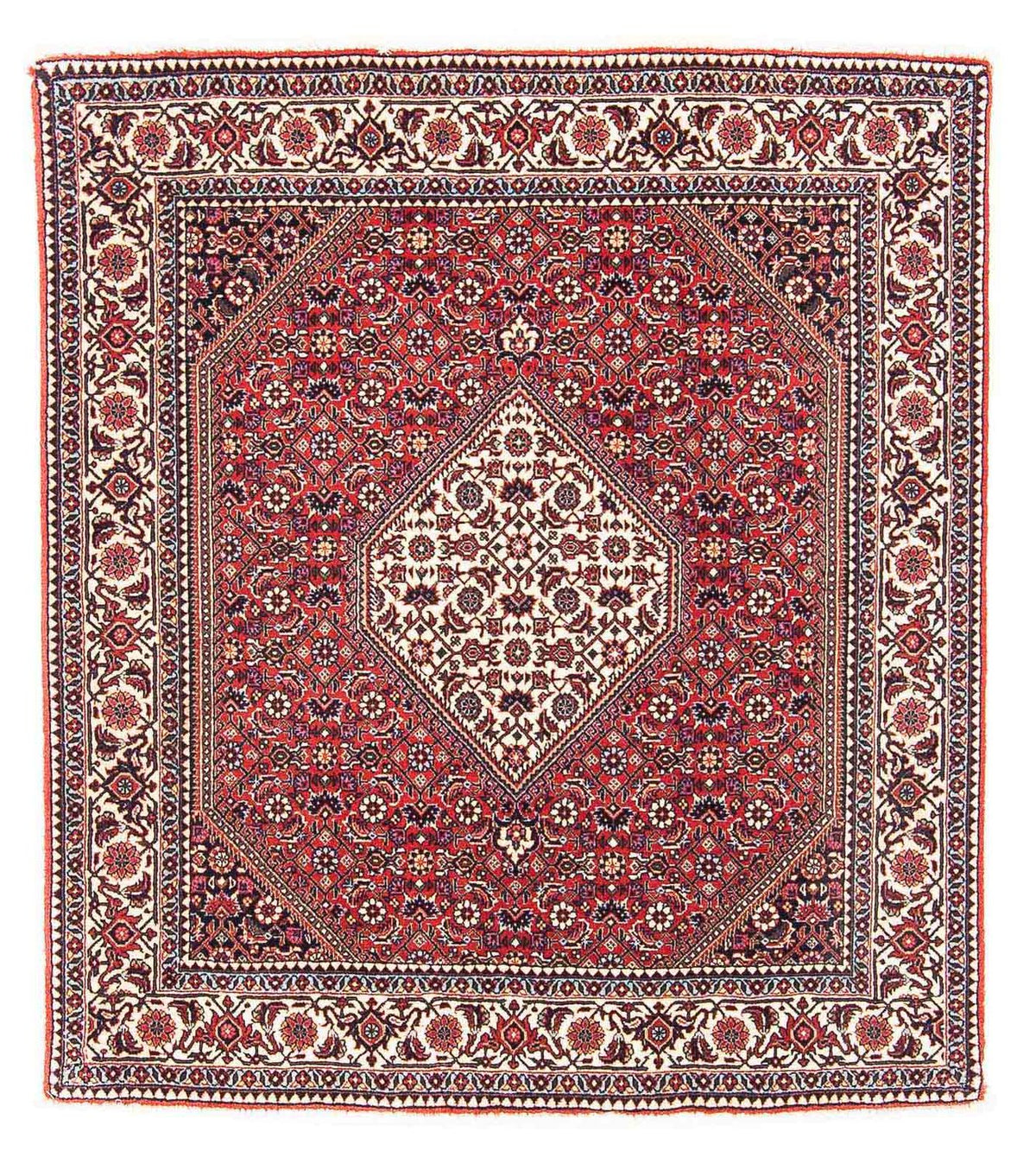Tapis persan - Bidjar carré  - 115 x 101 cm - rouge